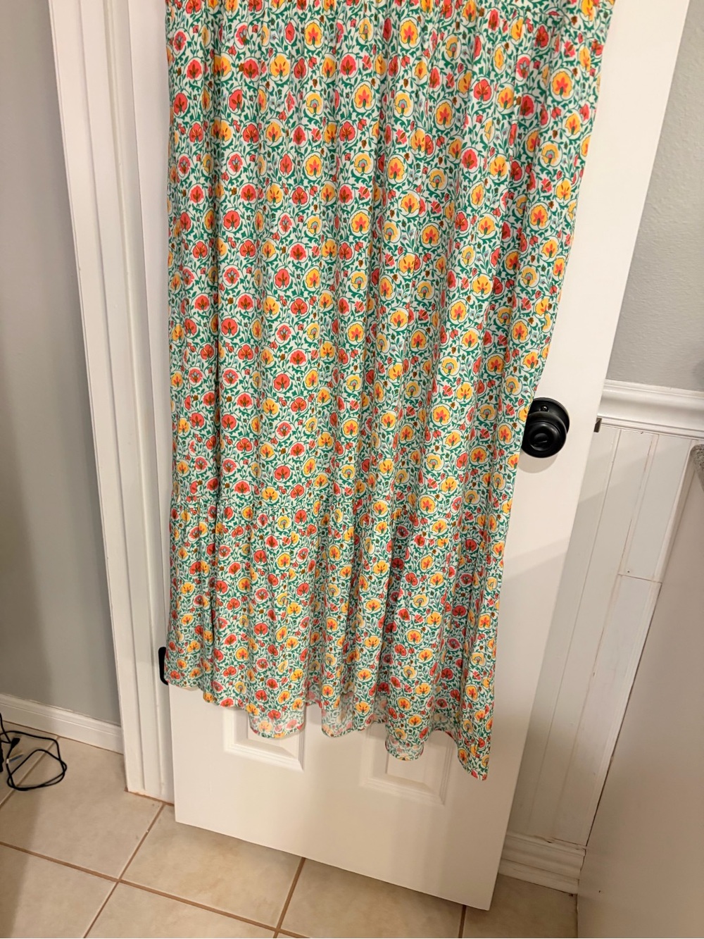 Boden Women’s 16-18 Floral Dress Orange Yellow Green Viscose - Picture 4 of 7
